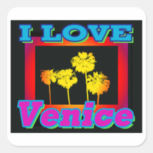 Ik hou van Venetië palmbomen in de Stickers