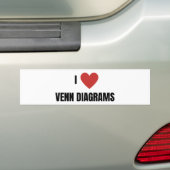 Ik hou van venndiagrammen bumpersticker (Op auto)