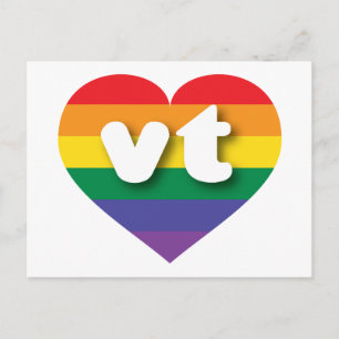 Ik hou van Vermont Rainbow Heart Briefkaart