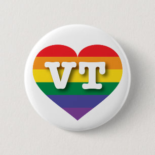 Ik hou van Vermont Rainbow Heart Ronde Button 5,7 Cm