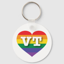 Ik hou van Vermont Rainbow Heart Sleutelhanger