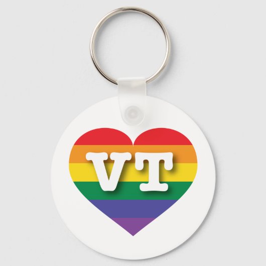 Ik hou van Vermont Rainbow Heart Sleutelhanger (Voorkant)
