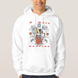 Ik hou van verpleegkunde - Cat Nurse Hoodie