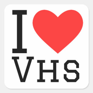 Ik hou van vhs vierkante sticker