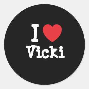 Ik hou van Vicki hart T-shirt Ronde Sticker