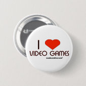 Ik hou van videogames ronde button 5,7 cm (Voorkant /achterkant)