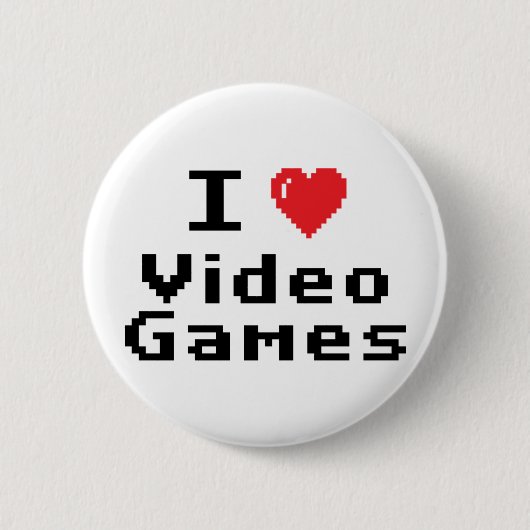 Ik hou van videogames ronde button 5,7 cm (Voorkant)