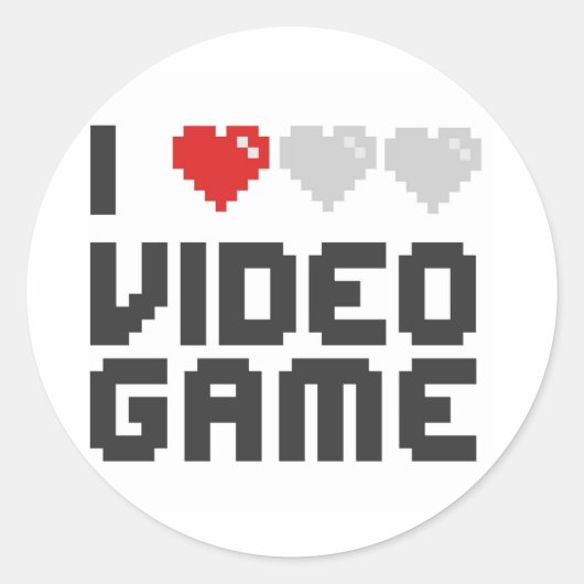 Ik hou van videogames ronde sticker (Voorkant)