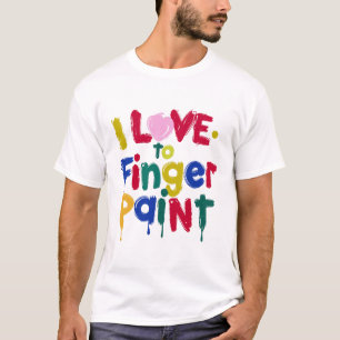 Ik hou van vingerverf t-shirt