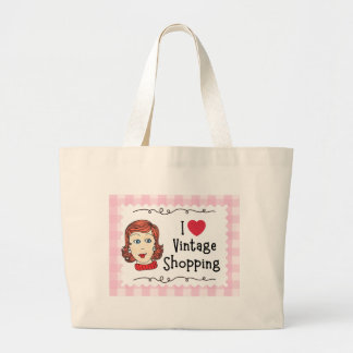 Ik hou van Vintage Boodschappentas Grote Tote Bag