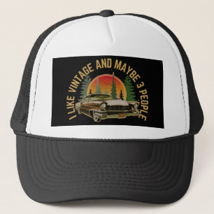 Ik hou van vintage en misschien 3 personen klassie trucker pet