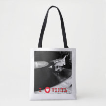 Ik hou van vinyl canvas tas