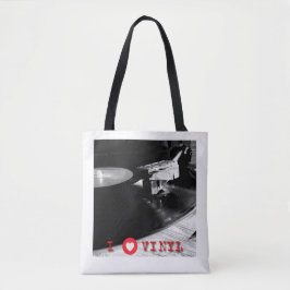 Ik hou van vinyl canvas tas