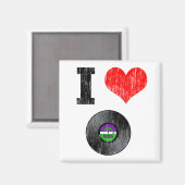 Ik hou van vinylrecords magneet (Voorkant / Achterkant)