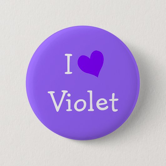 Ik hou van Violet Ronde Button 5,7 Cm (Voorkant)