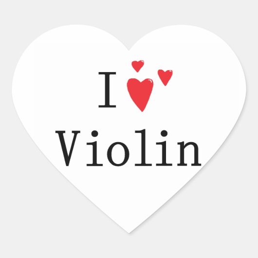 Ik hou van Violin Hart Sticker (Voorkant)