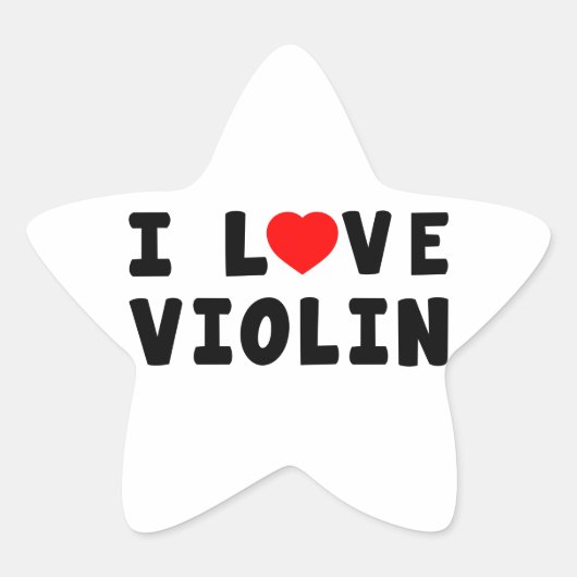 Ik hou van Violin Ster Sticker (Voorkant)