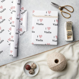 Ik hou van viool rood hart van Muzieknoten Cadeaupapier