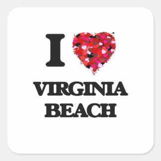 Ik hou van Virginia Beach Virginia Vierkante Sticker