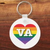 Ik hou van Virginia Rainbow Heart Sleutelhanger (Voorkant)