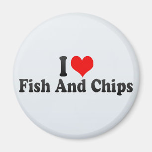 Ik hou van vis en chips magneet