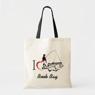 Ik hou van vissen boek tas