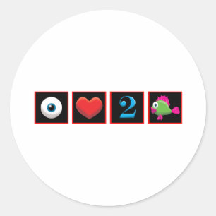 IK HOU VAN VISSEN RONDE STICKER