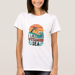 Ik hou van vitamine Zee, Zee vibes, ontspannen str T-shirt