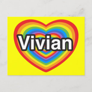 Ik hou van Vivian. Ik hou van je Vivian. Hart Briefkaart
