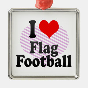Ik hou van vlag Football Metalen Ornament