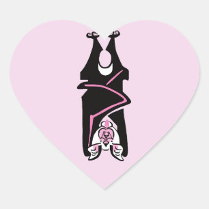 Ik hou van VLEERMUIZEN- Wildlife - Natuur - roze Hart Sticker