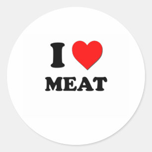 Ik hou van vlees ronde sticker
