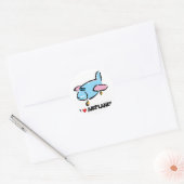 Ik hou van vliegtuigen ronde sticker (Envelop)