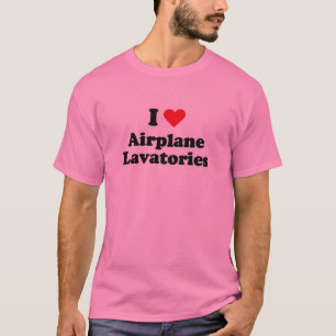 Ik hou van vliegtuigtoiletten t-shirt