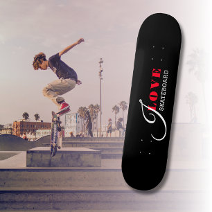 Ik hou van ( voeg jouw tekst toe) Zwart Valentijn Skateboard