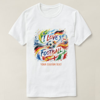 Ik hou van voetbal aquarel 2026 t-shirt