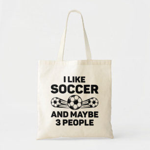 Ik hou van Voetbal en misschien 3 mensen Tote Bag