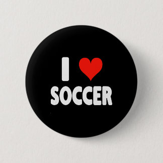 Ik hou van voetbal hart voetbal voetbalveld veld d ronde button 5,7 cm