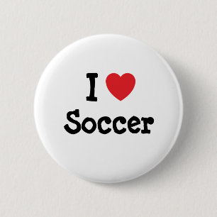 Ik hou van Voetbal op maat Ronde Button 5,7 Cm
