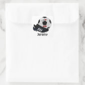 Ik hou van voetbal Sjabloon, personaliseren, Vierkante Sticker (Tas)