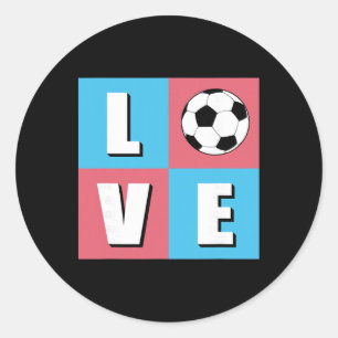 Ik Hou Van Voetbal Voetbal Voor Spelers Trainers E Ronde Sticker