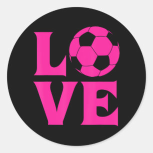 Ik hou van voetbal voor en ronde sticker