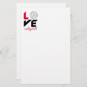 Ik hou van volleybal briefpapier (Voorkant / Achterkant)