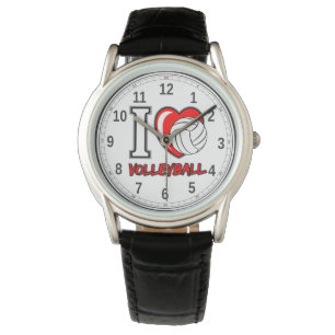 Ik hou van volleybal-Mannen kroonbeschermer Horloge