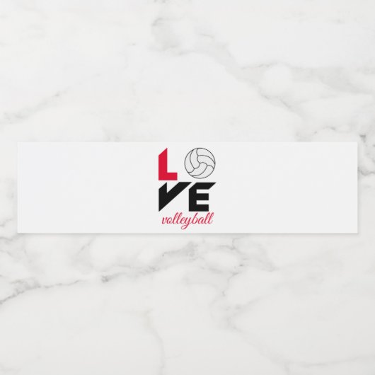 Ik hou van volleybal waterfles etiket (Enkel label)