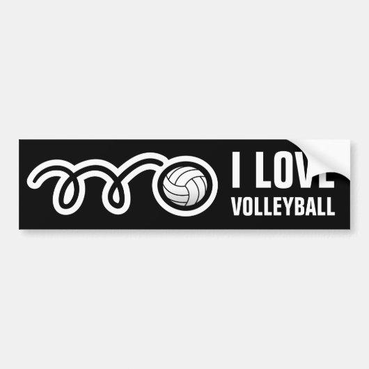 Ik hou van volleybalbumper sticker voor ventilator (Voorkant)