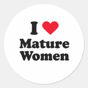 Ik hou van volwassen vrouwen ronde sticker