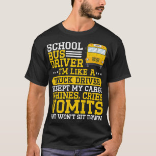 Ik hou van vrachtwagenchauffeur grappige schoolbus t-shirt