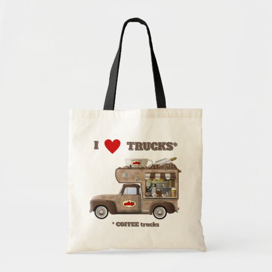 Ik hou van vrachtwagens (koffietrucks) tote bag (Voorkant)