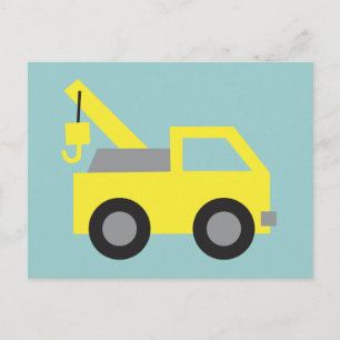 Ik hou van vrachtwagens, leuk geel voertuig voor k briefkaart